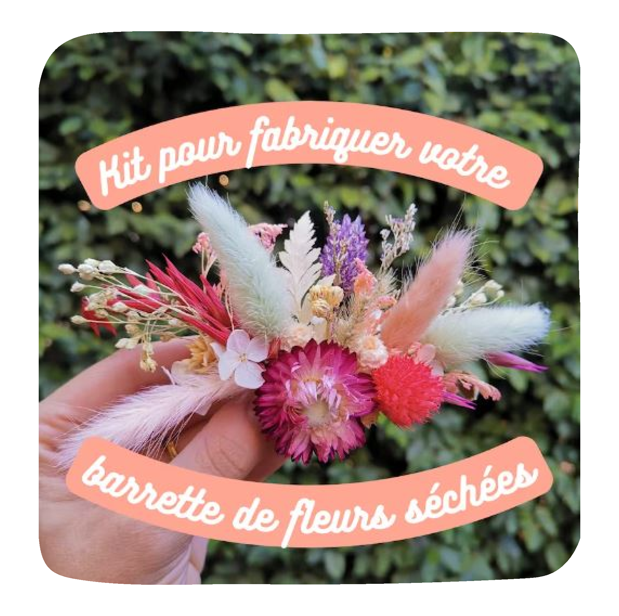 Kit barrettes fleurs séchées